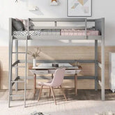 Bellemave® Twin Size Wood Loft Bed with Ladder - Bellemave